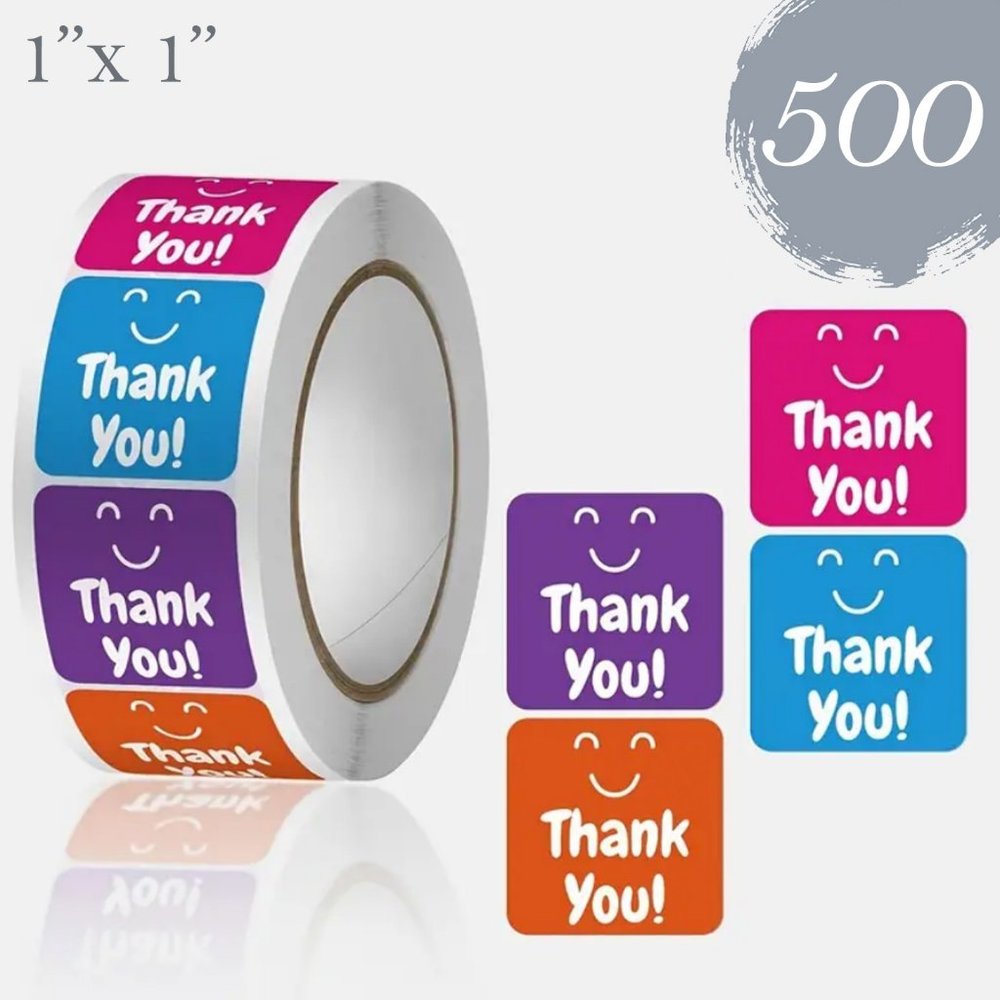 500 thank you stickers